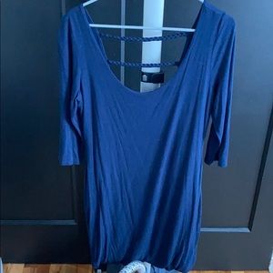 Slinky and soft navy dress